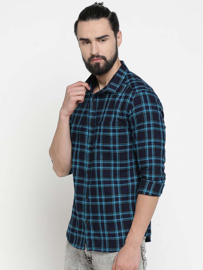 mens checks casual shirt - 16980181 - Standard Image - 1