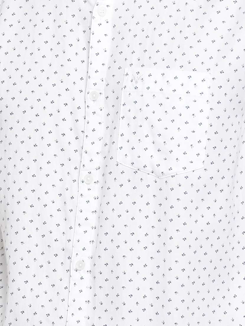 mens micro print casual shirt - 16980216 -  Standard Image - 4