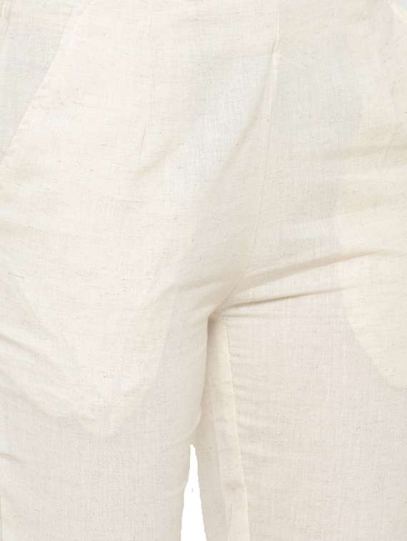beige cotton tapered pant - 16980363 - Standard Image - 4