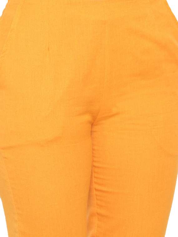 yellow cotton tapered pant - 16980365 - Standard Image - 4