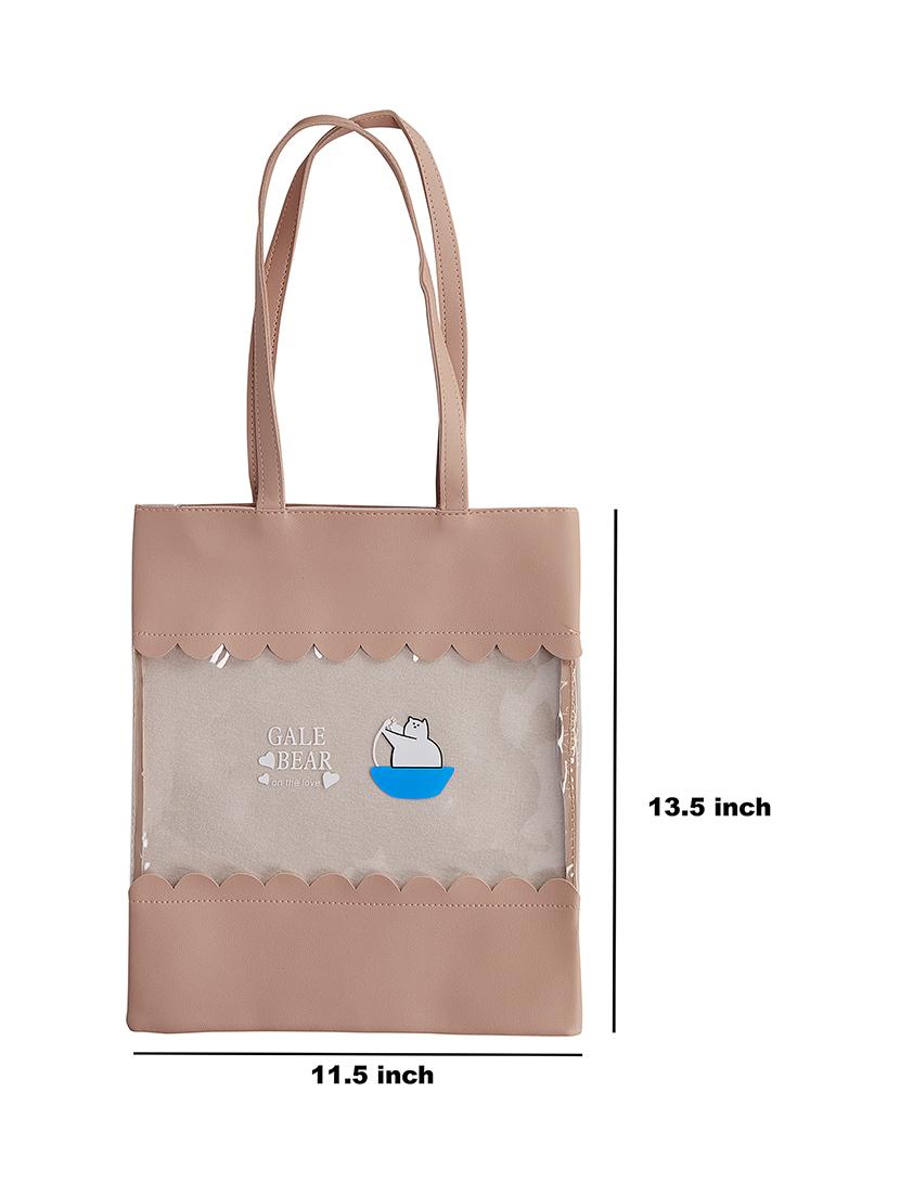 beige satin regular tote - 16980384 - Standard Image - 4
