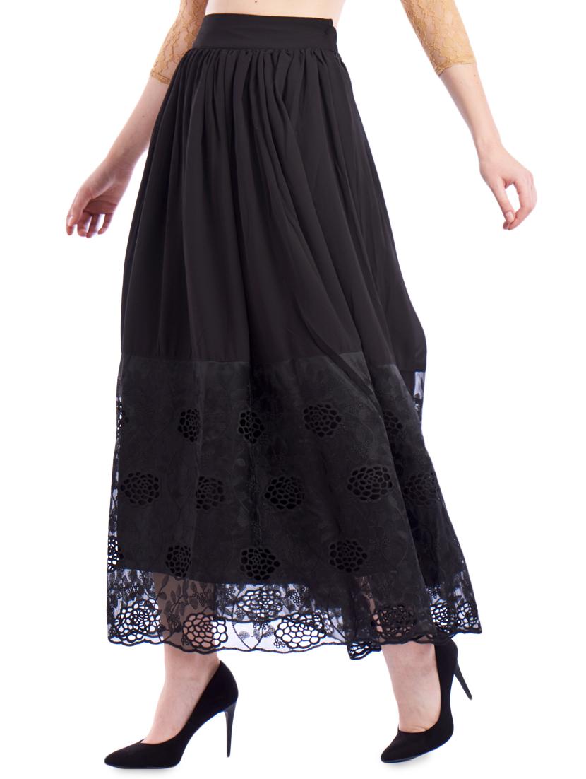 laced hem flared skirt  - 16981289 -  Standard Image - 1