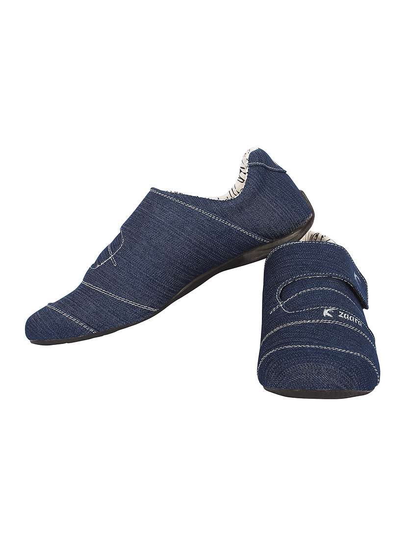 navy fabric slip on shoes - 16981910 -  Standard Image - 1