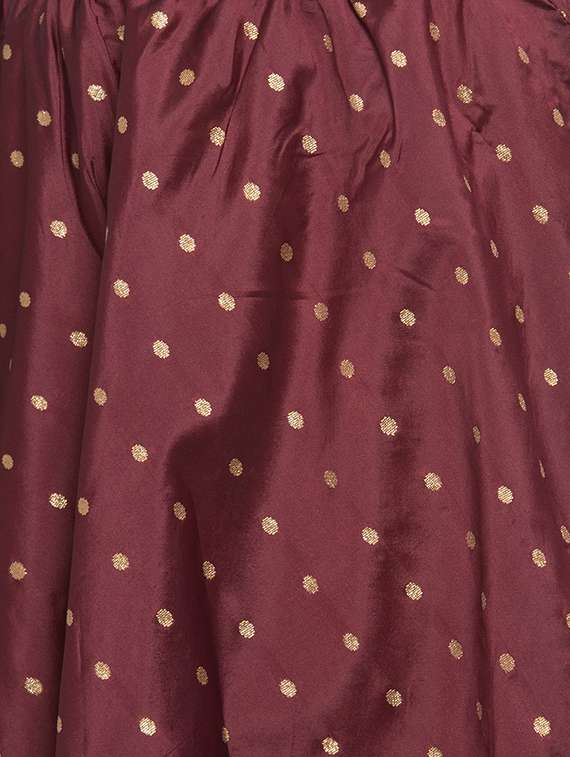 maroon silk blend flared skirt - 16982017 -  Standard Image - 4