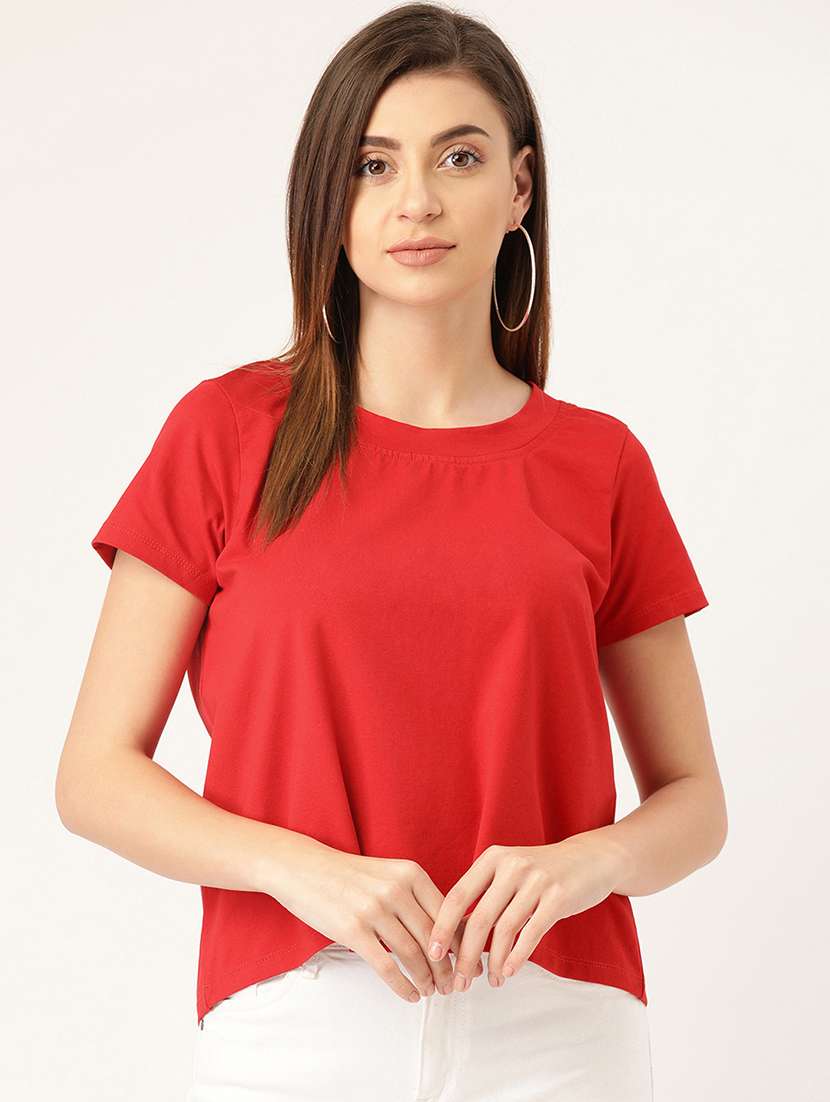 women's plain round neck t-shirt