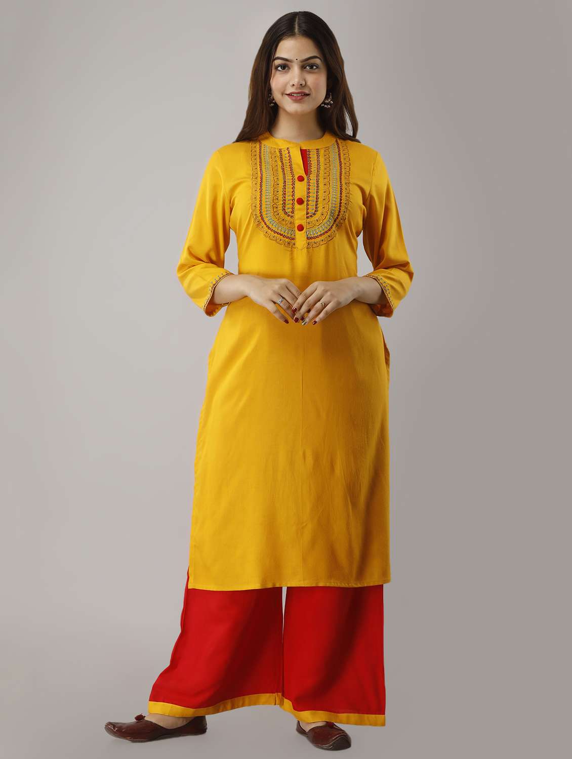 embroidered kurta palazzo set