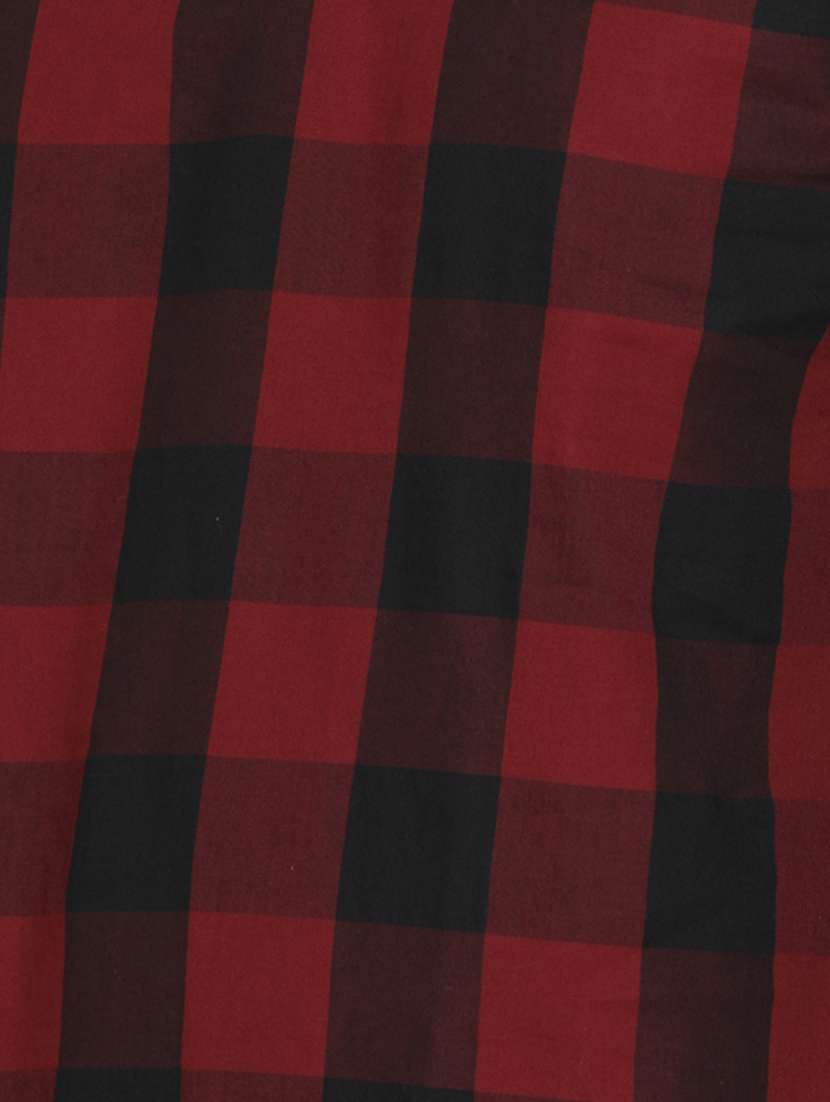 red checkered short kurta - 16987973 - Standard Image - 4