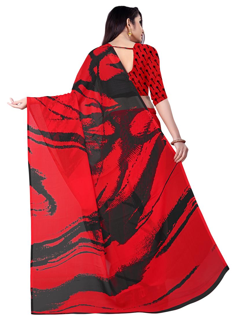 tie & die printed saree with blouse - 16988363 - Standard Image - 1