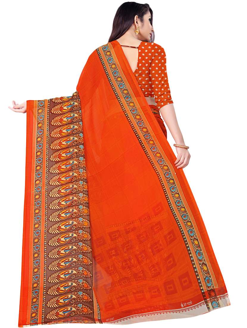 paisley printed saree with blouse - 16988365 - Standard Image - 1
