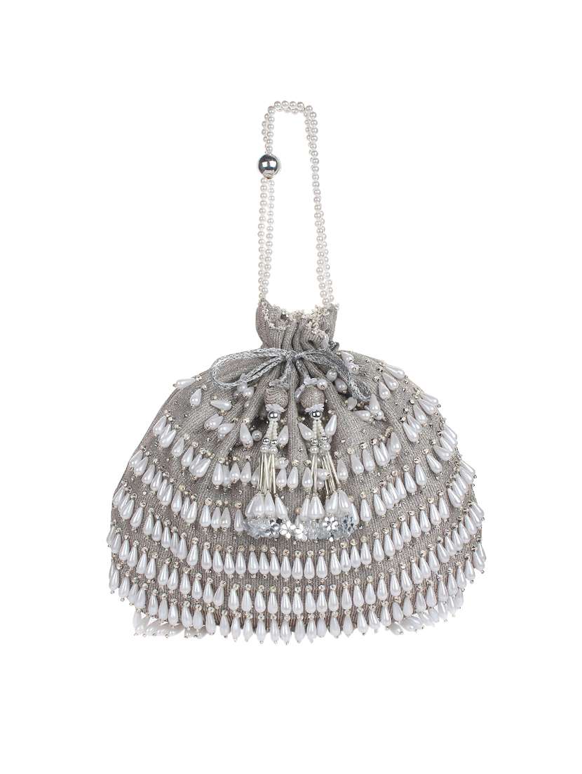 silver shimmer quirky potli - 16989224 -  Zoom Image - 0