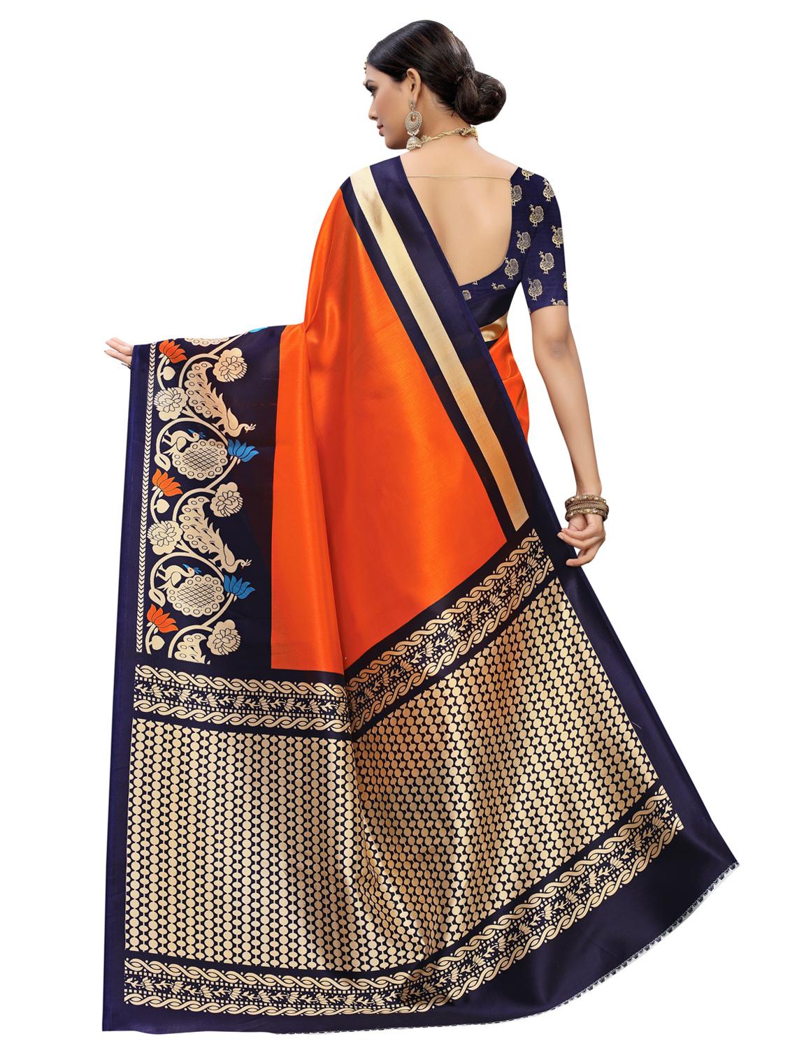 solid bordered saree with blouse - 16989497 - Standard Image - 1