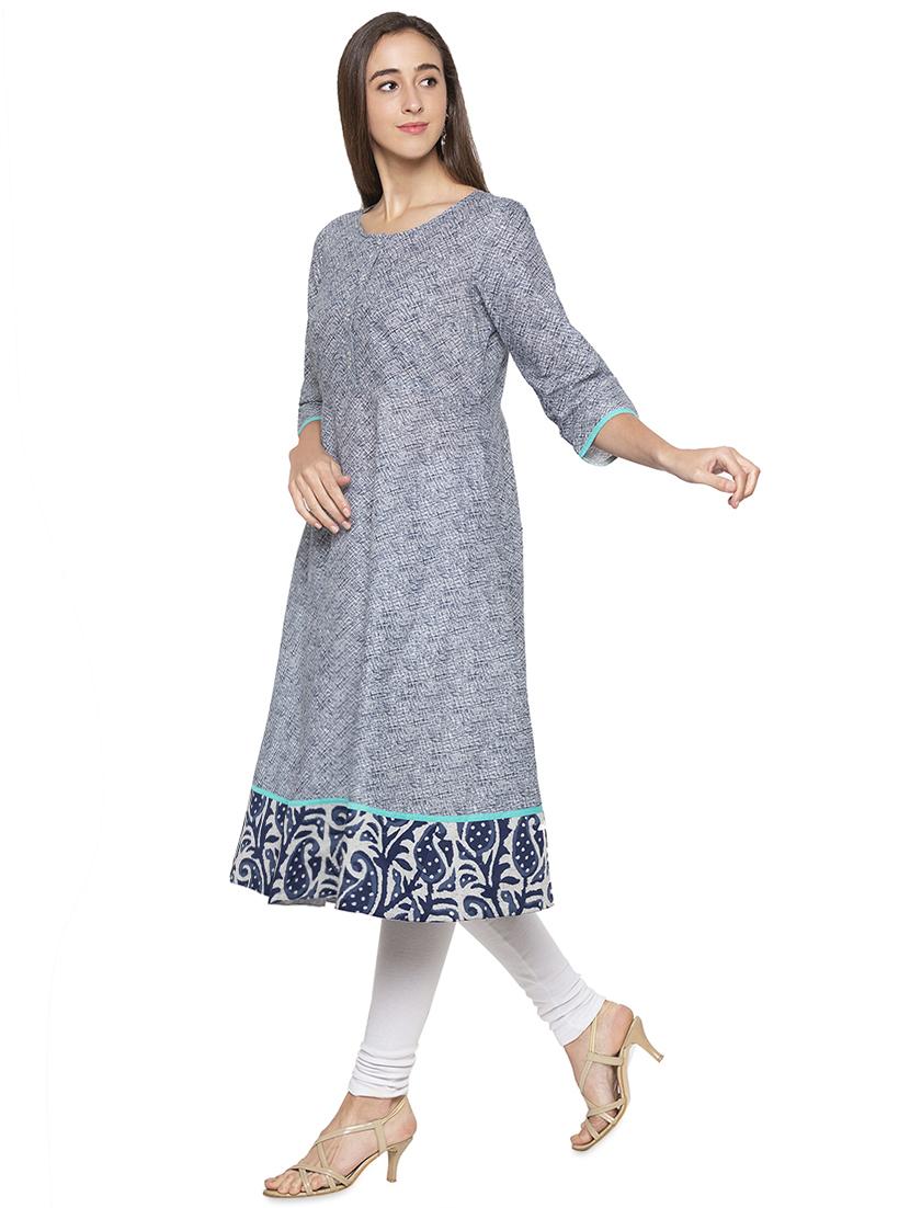 printed a-line kurta - 16989978 - Standard Image - 1