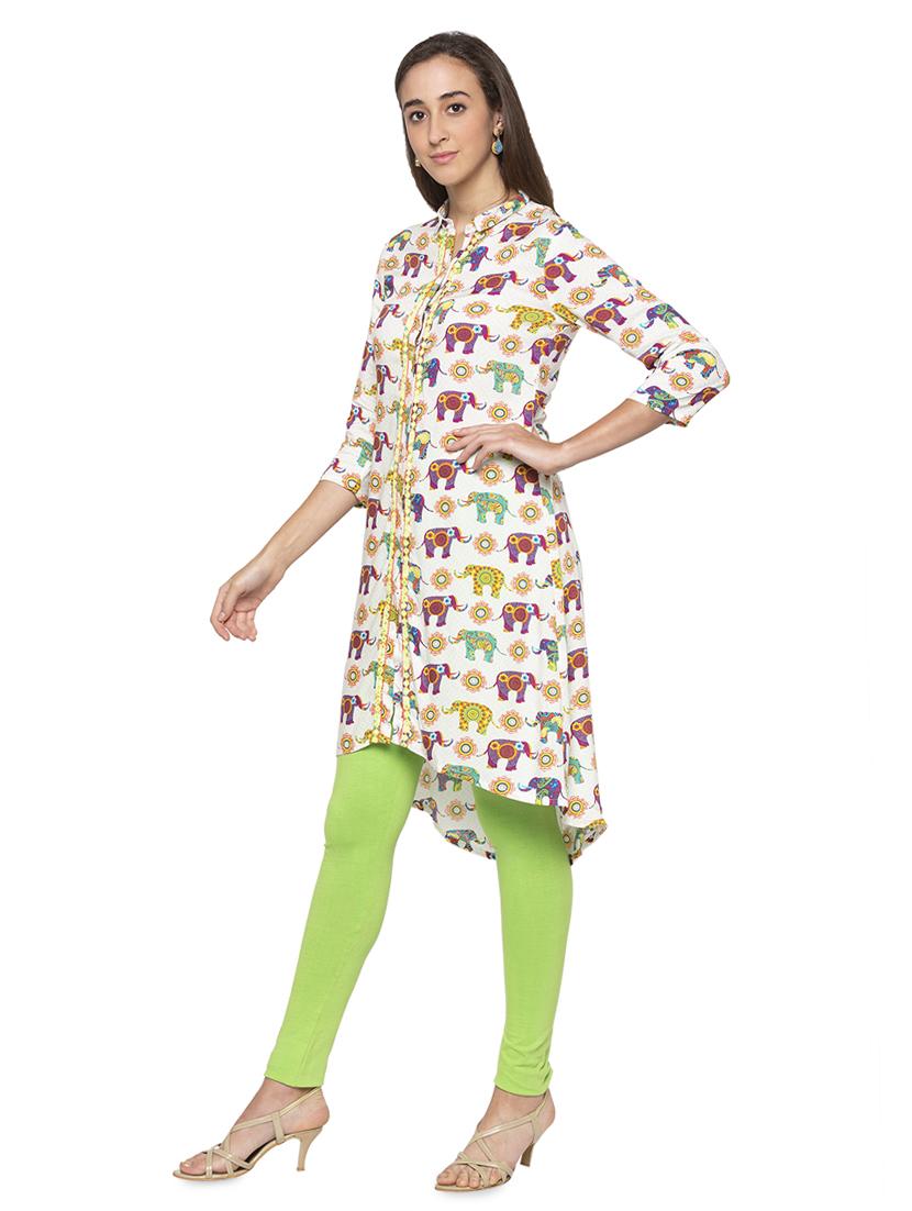 conversational high-low kurta  - 16989992 -  Standard Image - 1