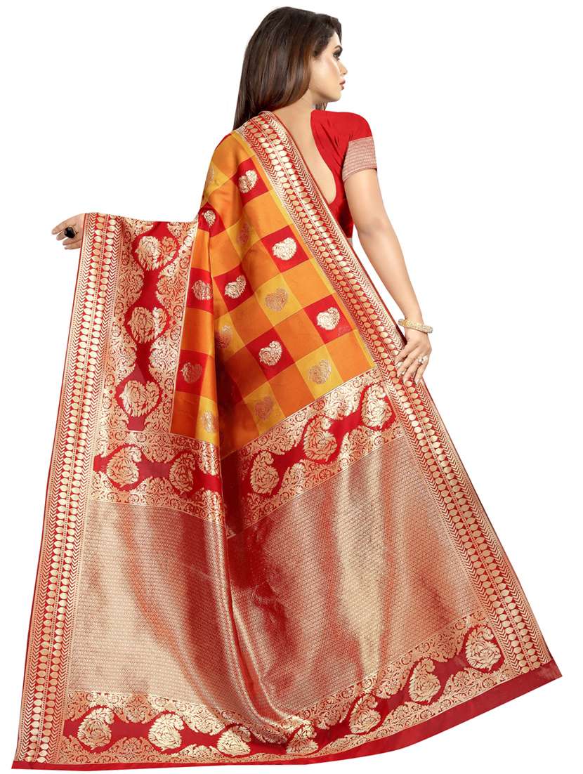 paisley woven saree with blouse - 16991043 - Standard Image - 1
