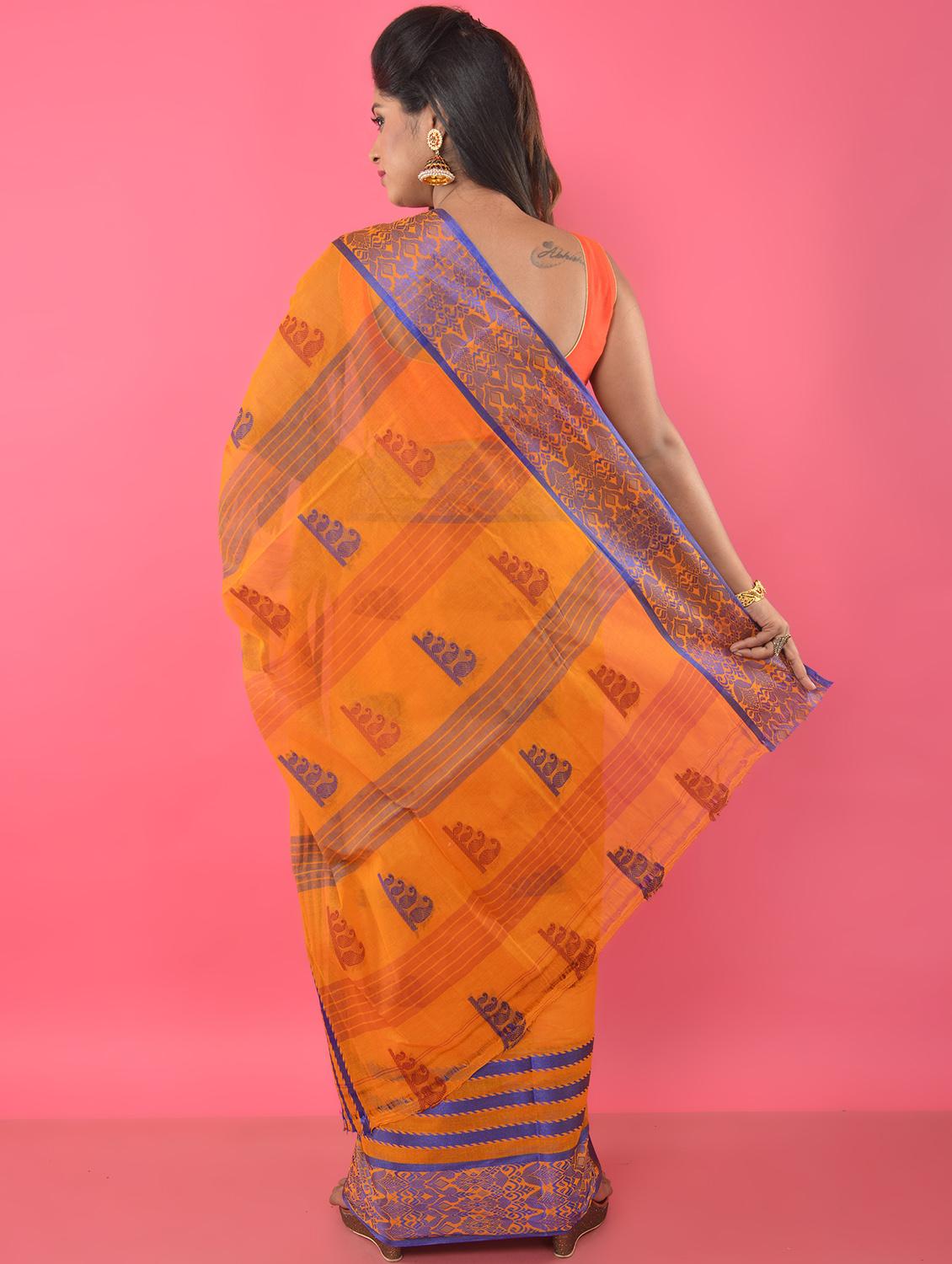 self design tant saree - 16991775 - Standard Image - 1
