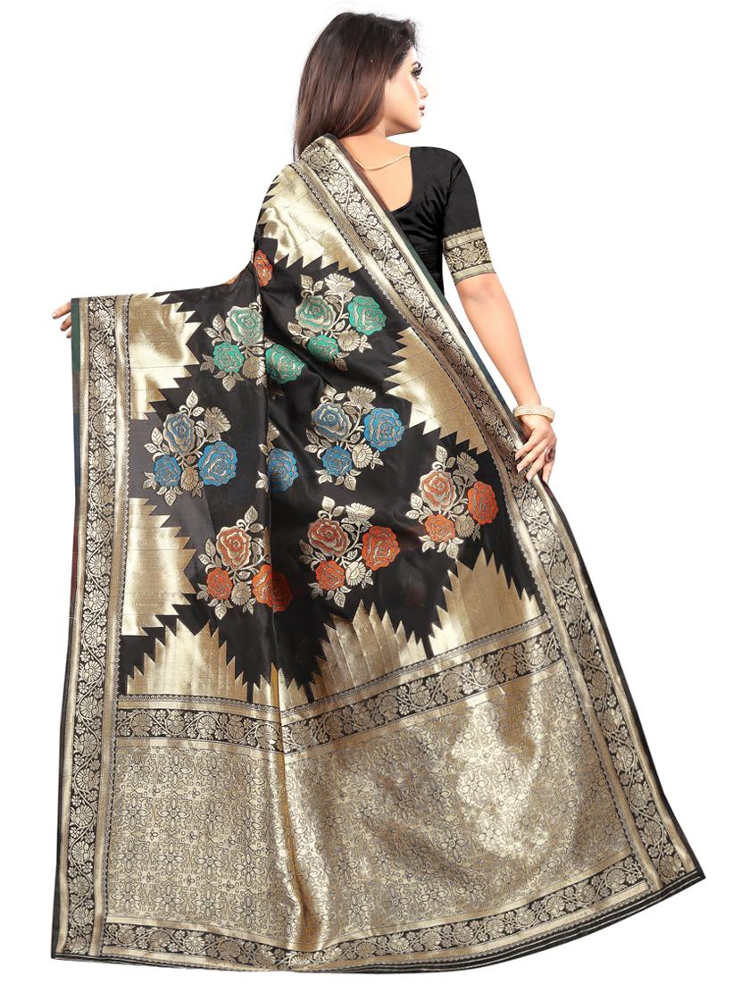 self design banarasi saree with blouse - 16991794 - Standard Image - 1