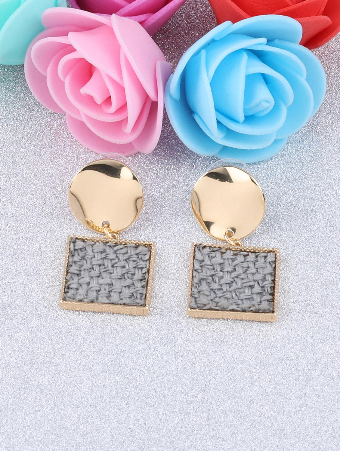 grey metal drop earring - 16991836 -  Standard Image - 1
