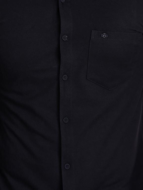 black solid casual shirt - 16993161 - Standard Image - 4