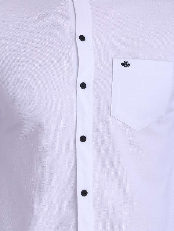 white solid casual shirt - 16993166 - Standard Image - 4