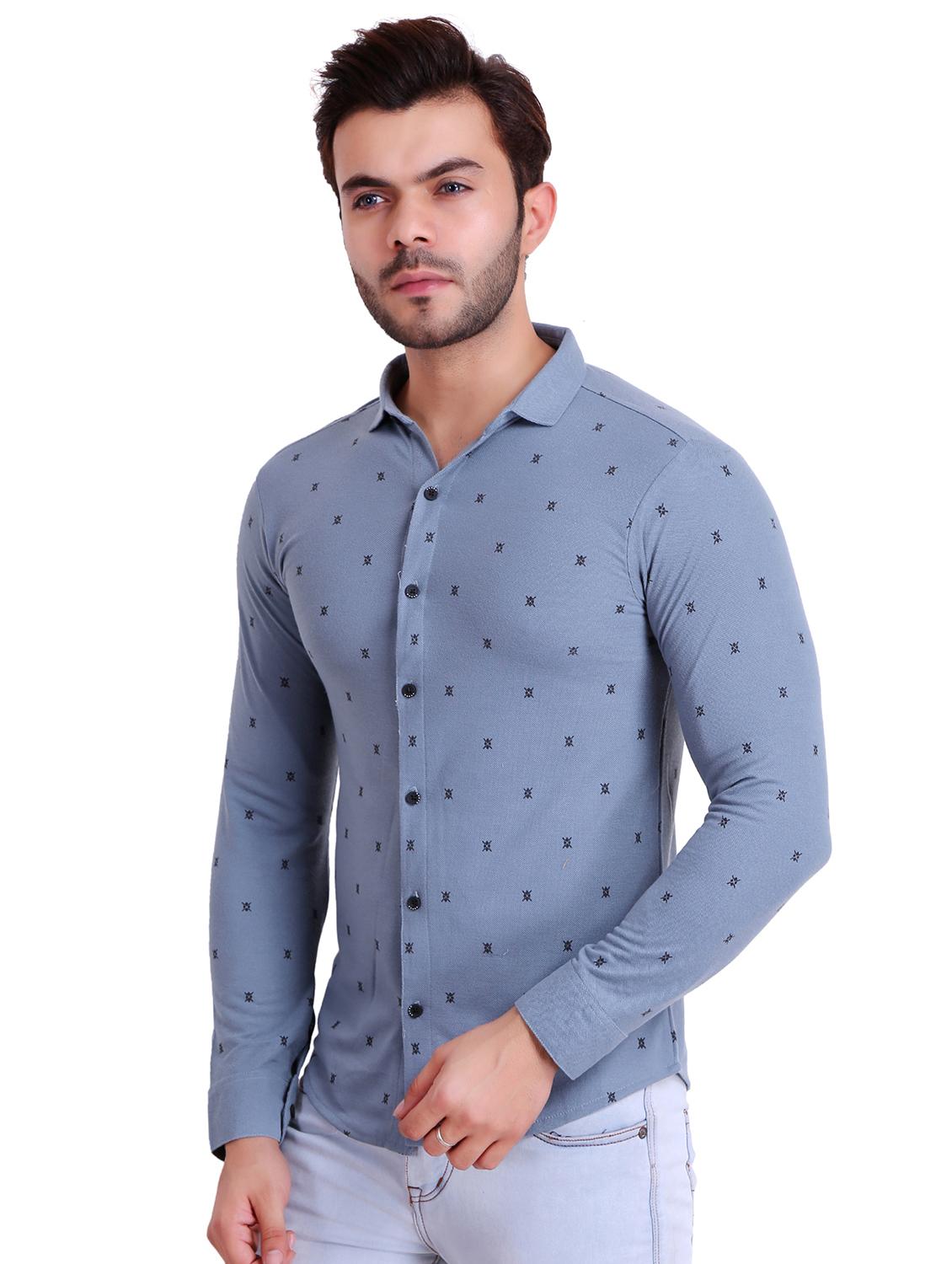 blue printed casual shirt - 16993167 -  Standard Image - 1