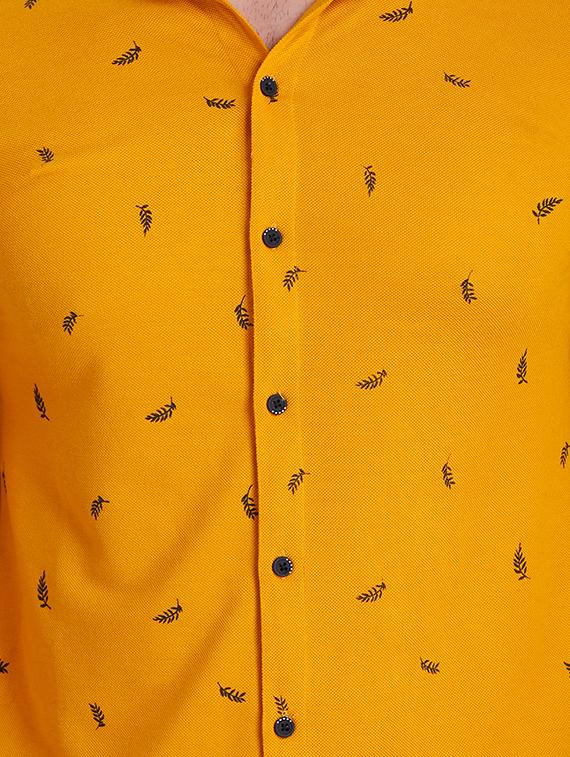 yellow printed casual shirt - 16993169 - Standard Image - 4