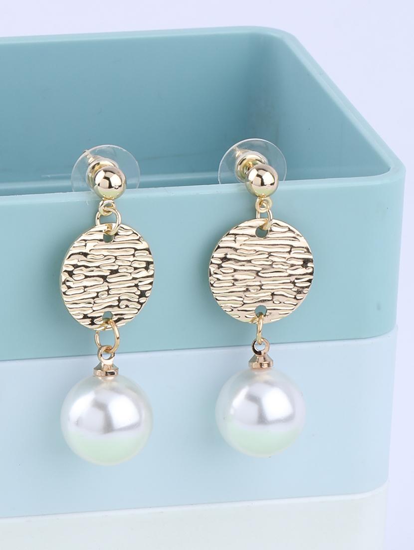 gold metal drop earring - 16994309 -  Zoom Image - 0