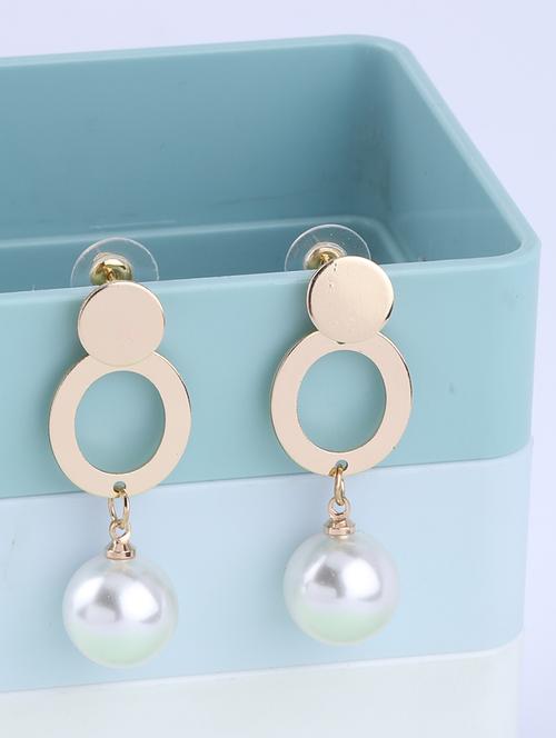 gold metal drop earring - 16994311 -  Standard Image - 0