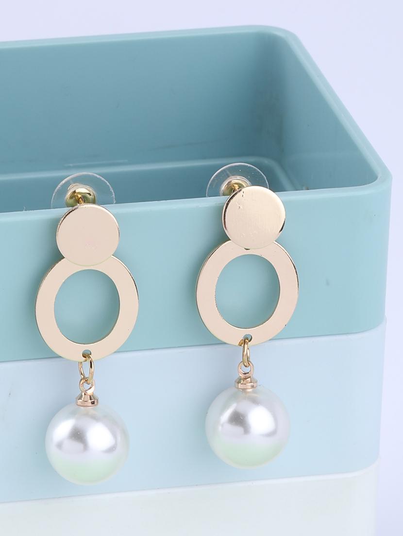 gold metal drop earring - 16994311 -  Zoom Image - 0