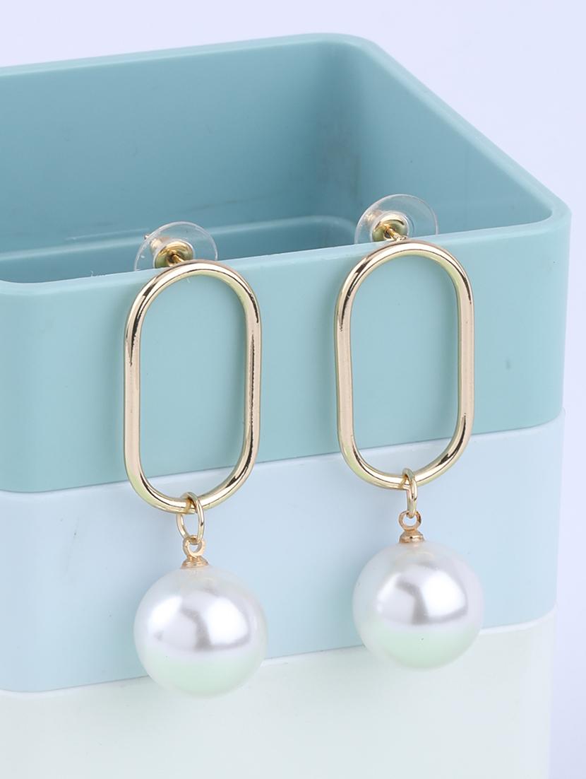 gold metal drop earring - 16994312 -  Zoom Image - 0