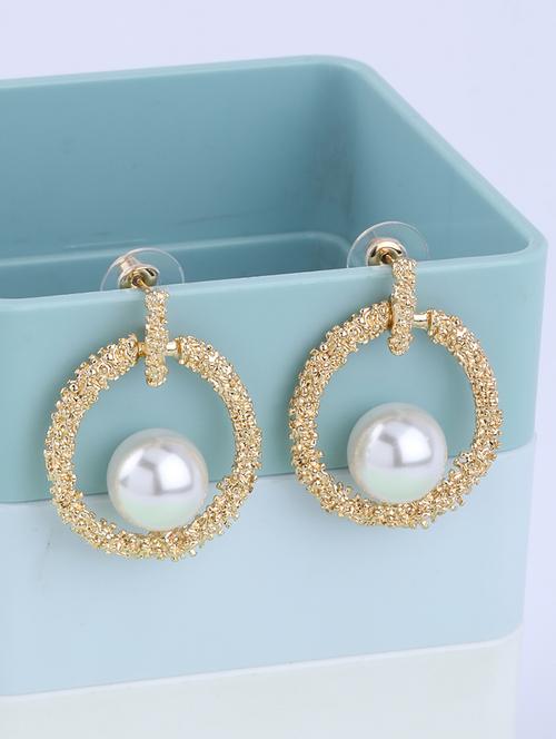 gold metal drop earring - 16994316 -  Standard Image - 0