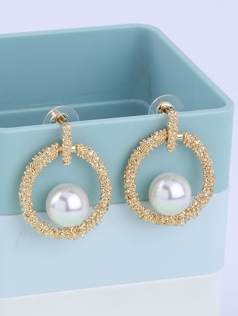 gold metal drop earring - 16994316 -  Zoom Image - 0