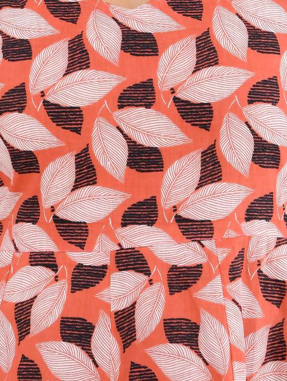 women's fit & flare leaf print dress - 16995065 -  Standard Image - 4