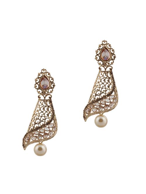 gold brass drop earring - 16995076 - Standard Image - 0