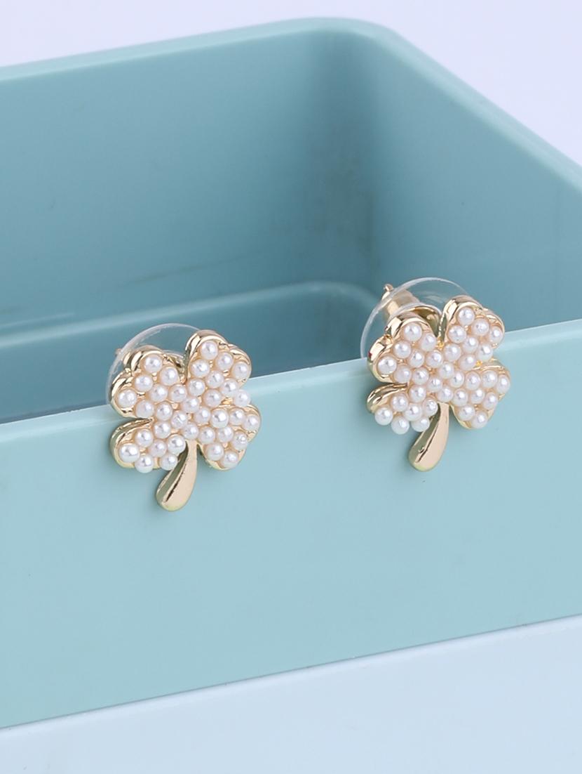 gold metal studs earring - 16995656 -  Zoom Image - 0