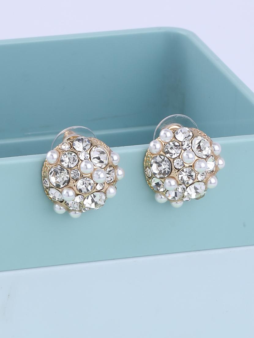 gold metal studs earring - 16995667 -  Zoom Image - 0