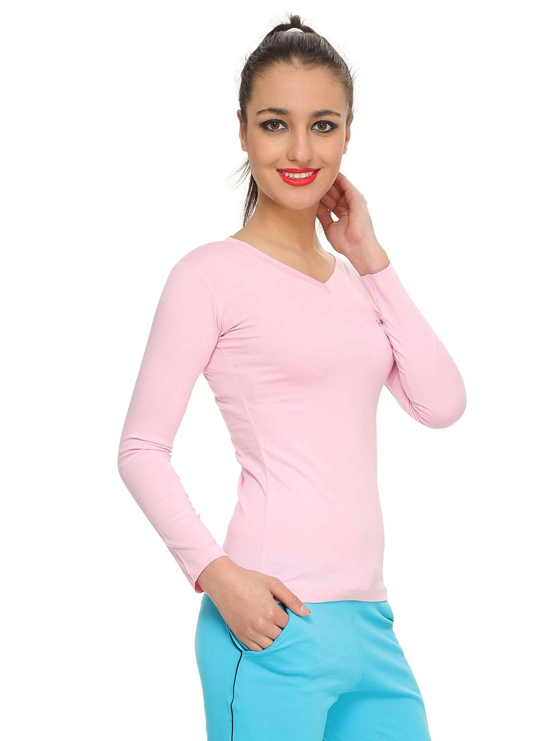 v-neck solid regular shirt - 16996045 -  Standard Image - 1