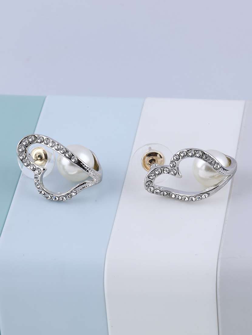 silver metal studs earring - 16996170 - Standard Image - 1