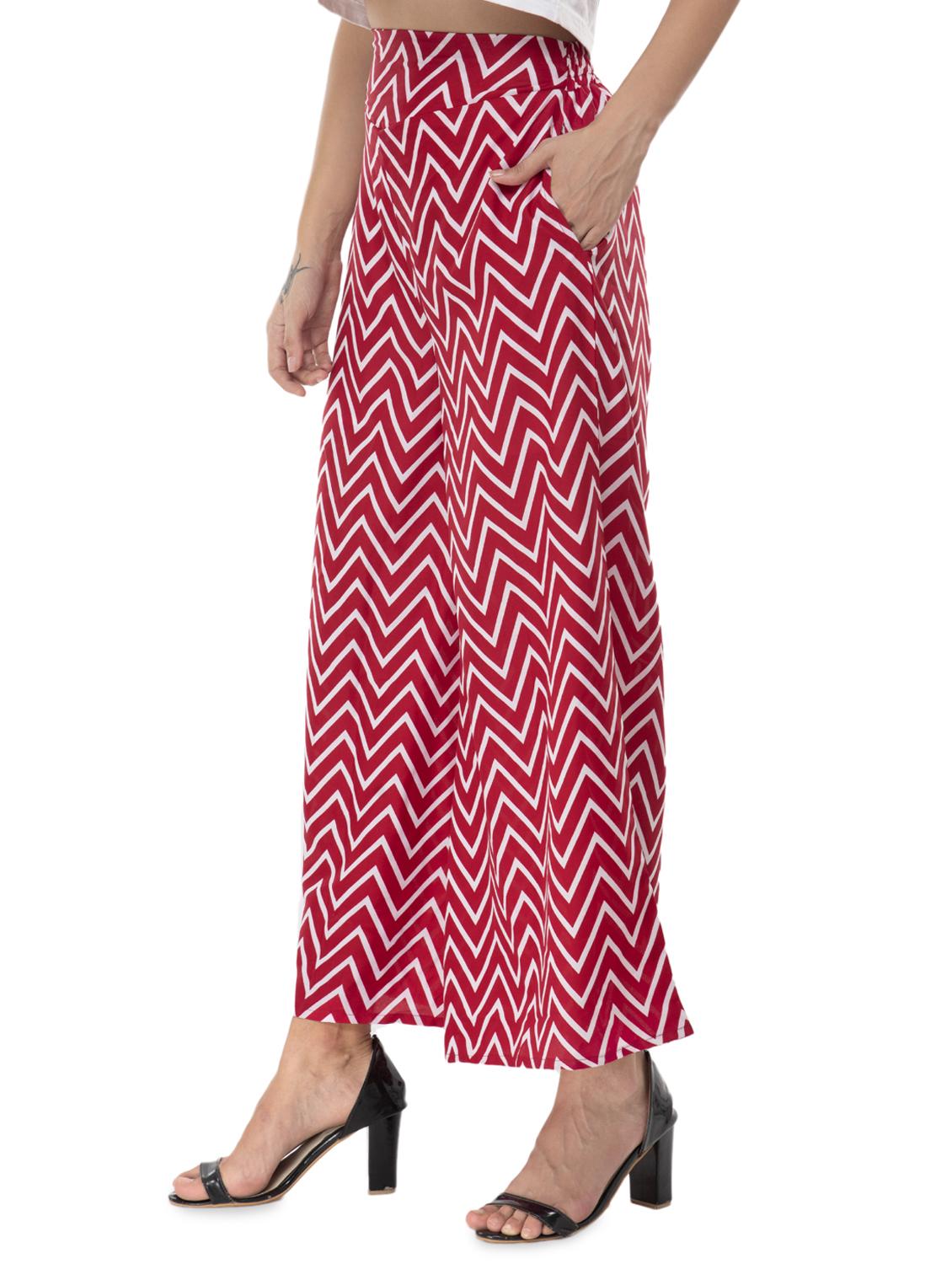 high rise chevron palazzo - 16997058 - Standard Image - 1