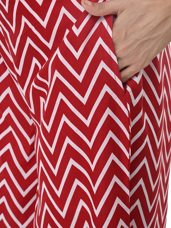 high rise chevron palazzo - 16997058 - Standard Image - 4