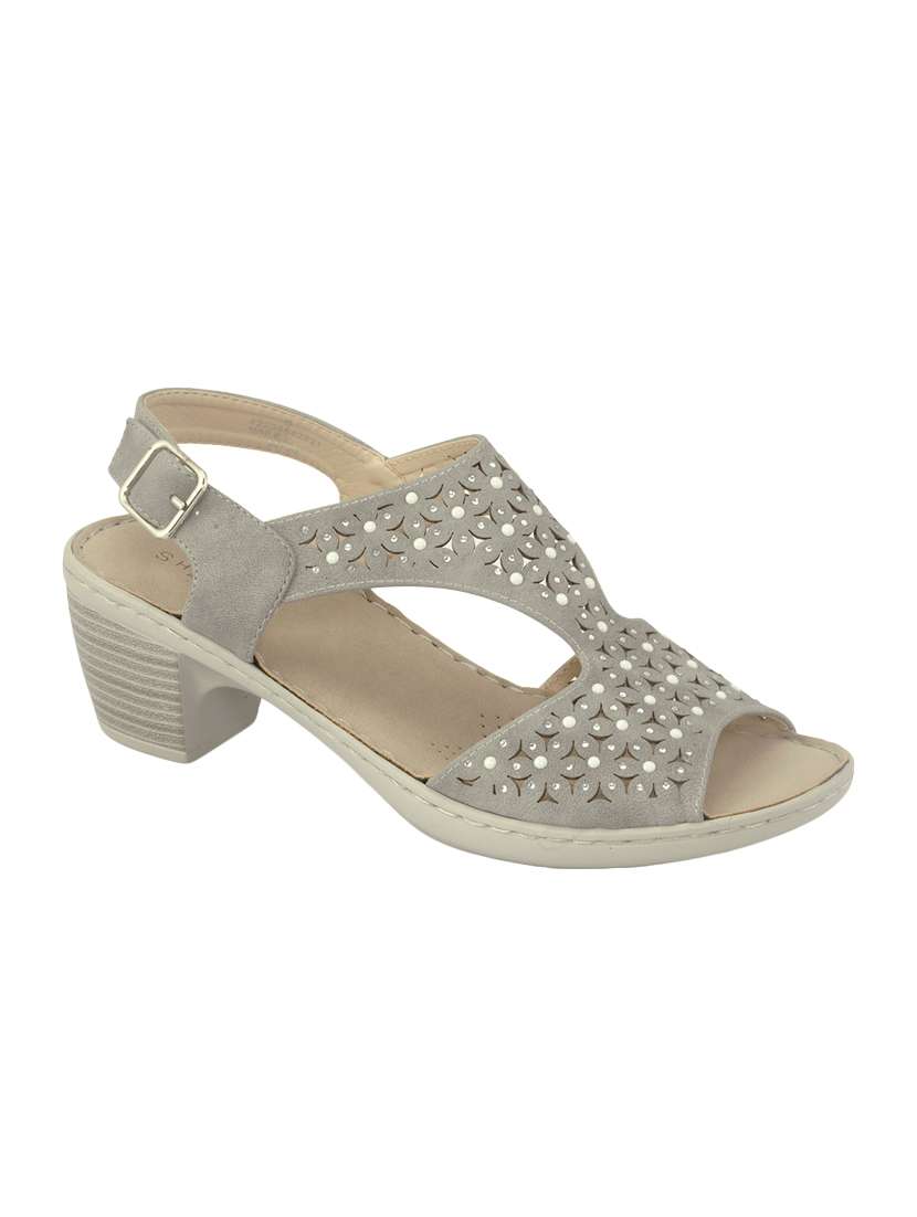 grey slip on sandal