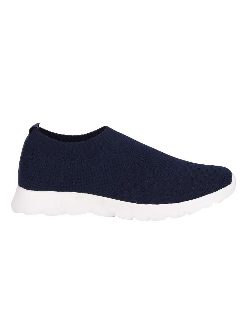 navy fabric slip on sneakers - 16997894 - Standard Image - 1