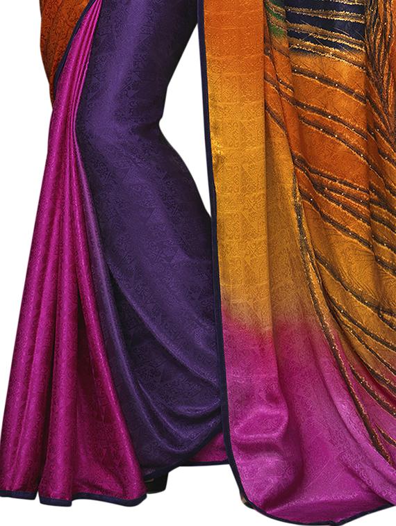 abstract printed saree with blouse - 17000133 -  Standard Image - 1
