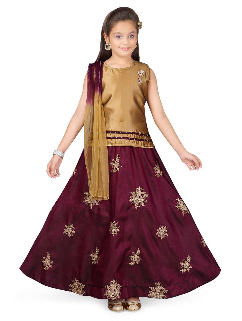 gold silk blend lehenga choli