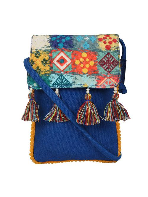 blue printed regular sling bag - 17001755 - Standard Image - 0