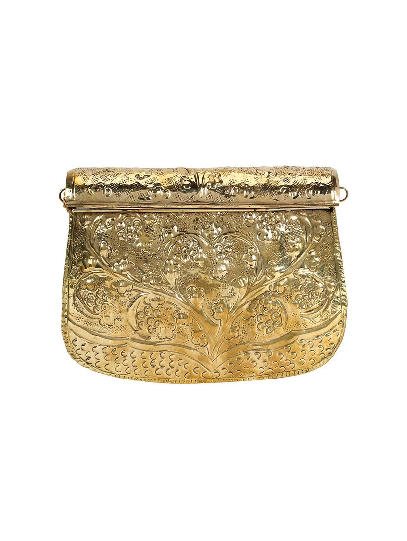 gold metal box clutch - 17001761 -  Standard Image - 1