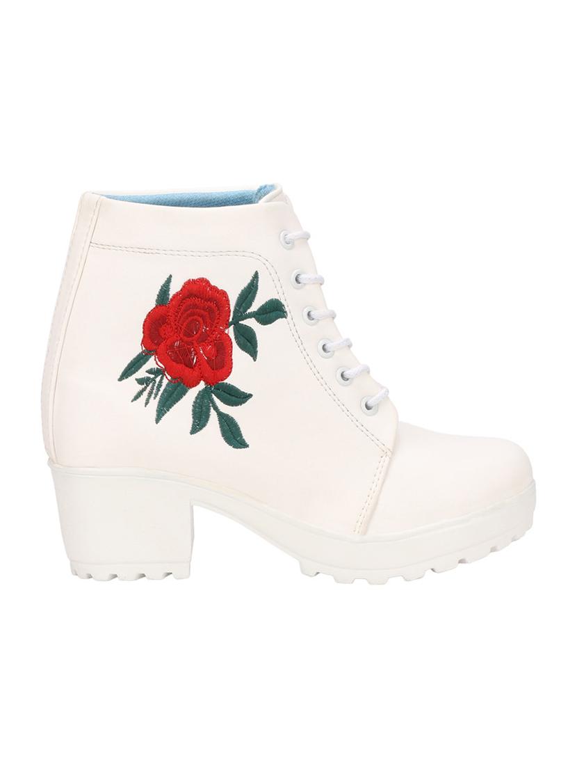 white synthetic ankle boots - 17001807 - Standard Image - 1