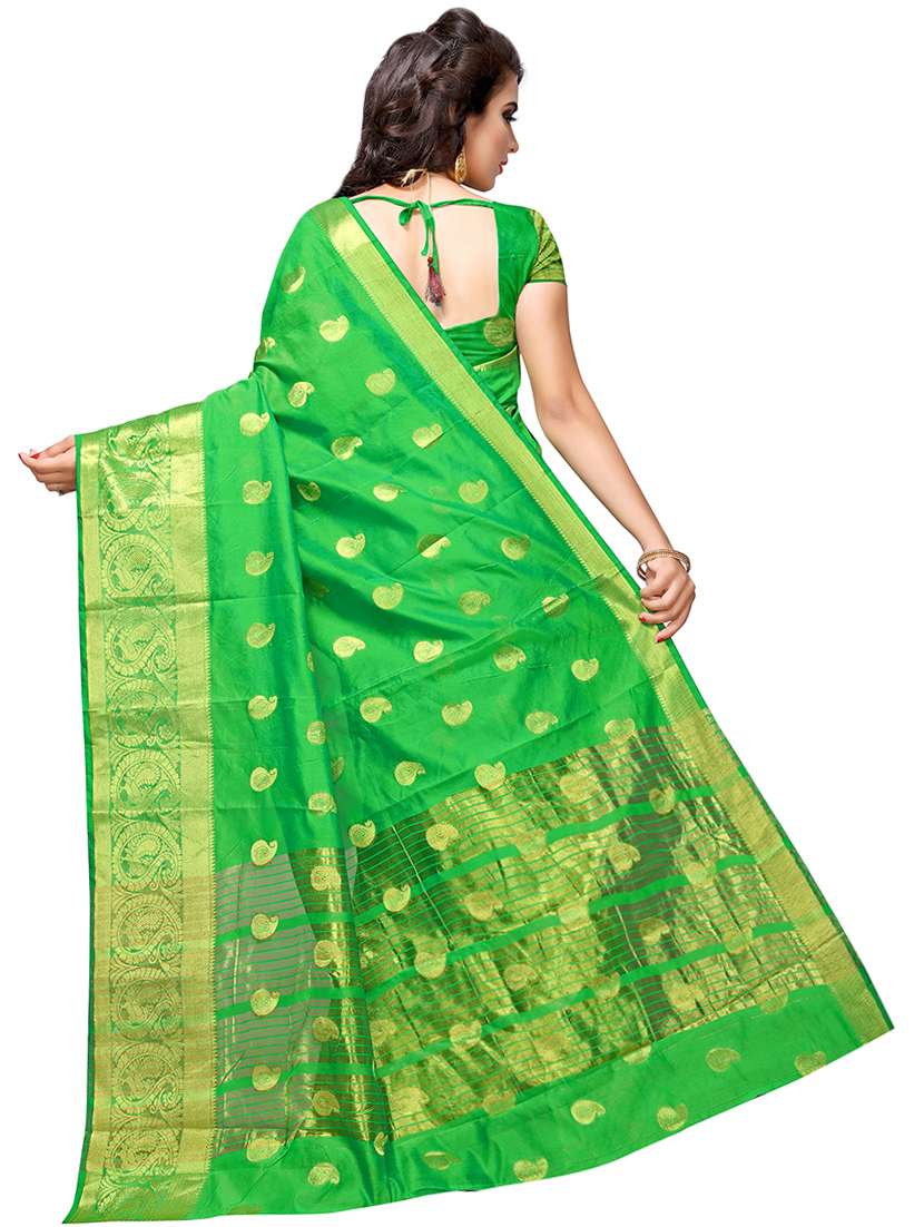 paisley kanjivaram aree with blouse - 17002043 -  Standard Image - 1