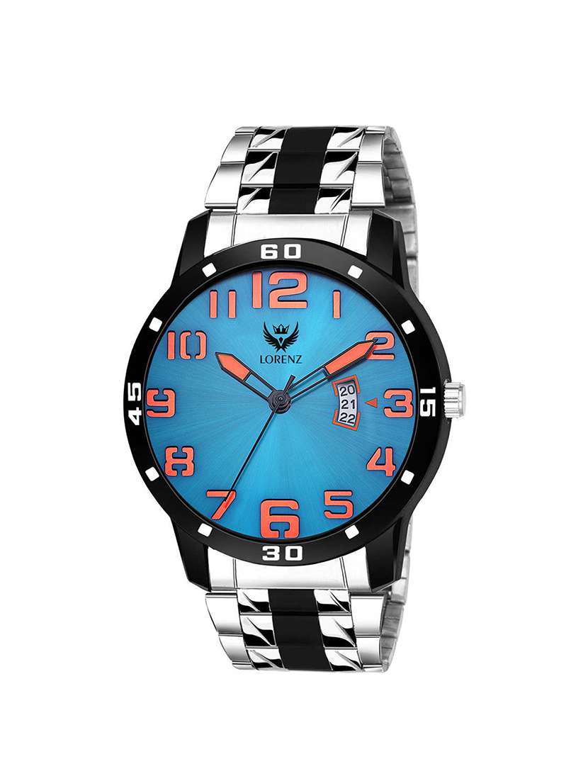 lorenz two tone chain & blue dial watch for men | watch for boys | mk-3047k