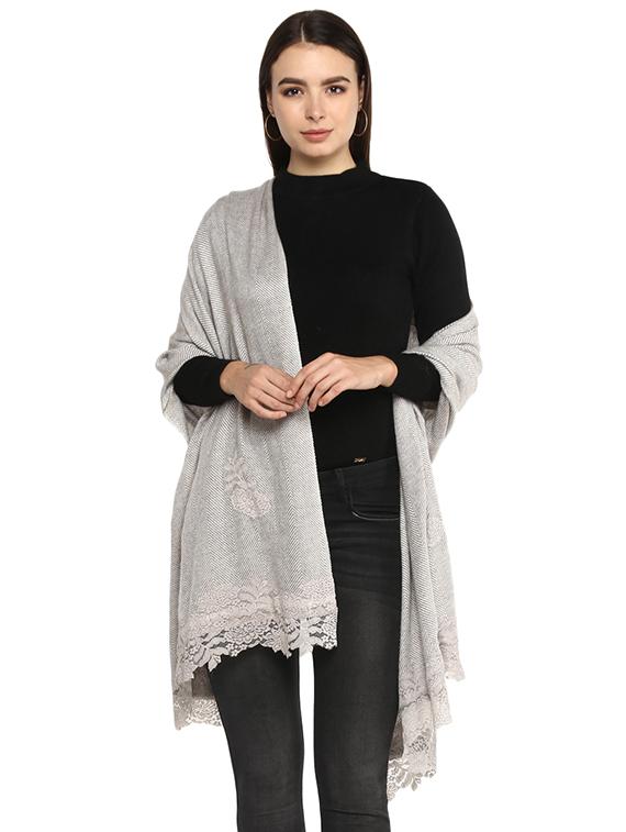 grey wool stole - 17006516 - Zoom Image - 0