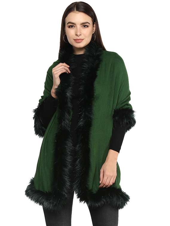 green wool shawl